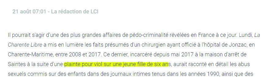RonyChoup's tweet photo. @LCI Dans votre article nous pouvons lire "plainte pour viol sur une JEUNE FILLE de six ans". Il faudrait faire attention en tant que journaliste responsable : à 6 ans c'est une enfant et non une jeune fille !!!!!! 😡🤬 https://t.co/85W4StAMtN
