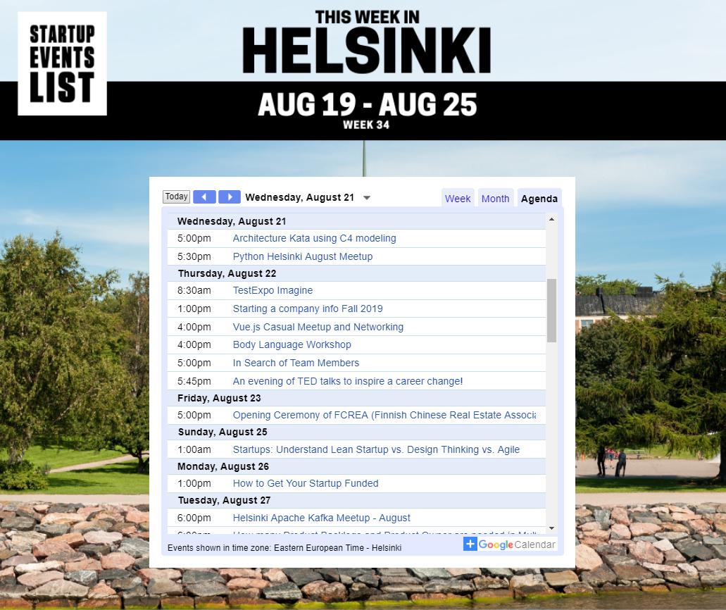 StartupEventsFI's tweet photo. Wednesday's startup and tech events coming up in Helsinki. Get invites at https://t.co/0MO2qbADcM

#Helsinki #startups #tech #helyes https://t.co/T3eCjsJ0g4