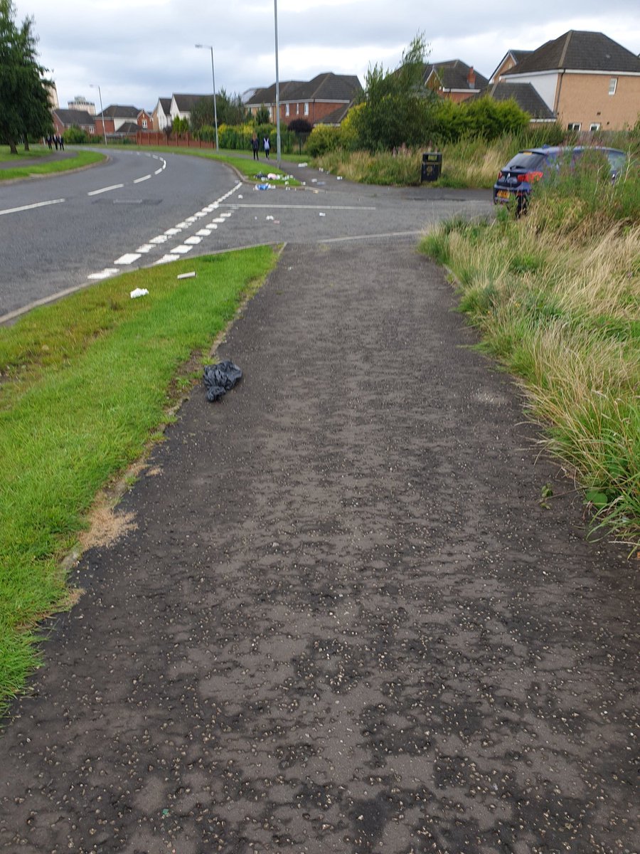 Bkeith1977B's tweet photo. @nlcpeople Lochain Way near Shieldmuir station this morning. Bins emptied and bags left overnight. Environmental and Public health issue, needs sorted today. Happens too regularly, sort out your bin collections , it's not difficult https://t.co/ansWk7sYWd