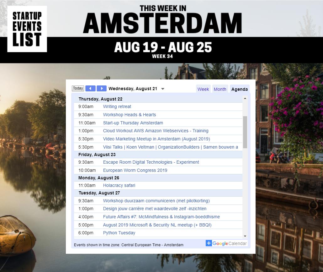 Startup Events List - Amsterdam tweet media