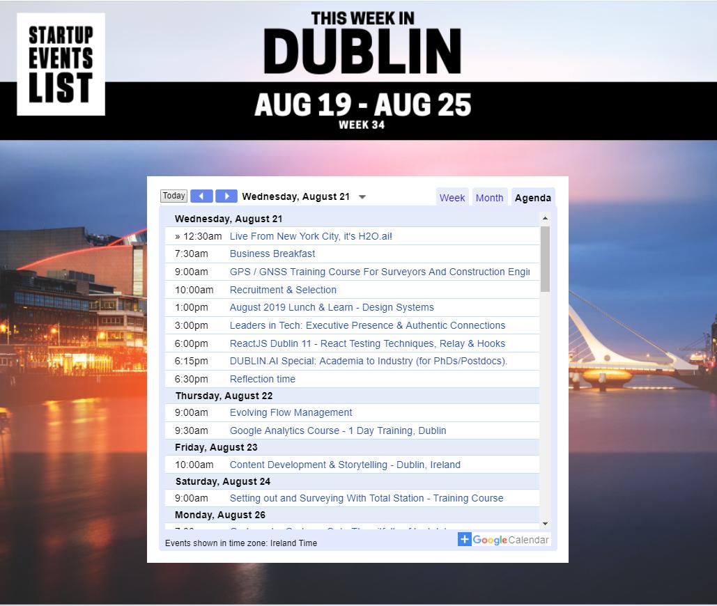 Wednesday's startup and tech events coming up in Dublin. Get invites at startupeventslist.com/dublin

#Dublin #Ireland #startups #tech