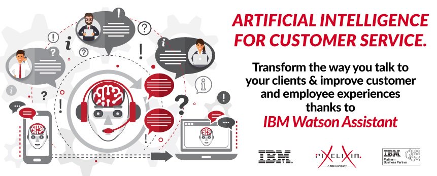 Pixelixir's tweet image. Businesses know that AI is playing a critical role in transforming customer service. The solution lies in Conversational AI. Learn more on how to build it &amp;amp; discover 3 successful patterns to help your organization get started with IBM Watson Assistant bit.ly/2L1Dswb