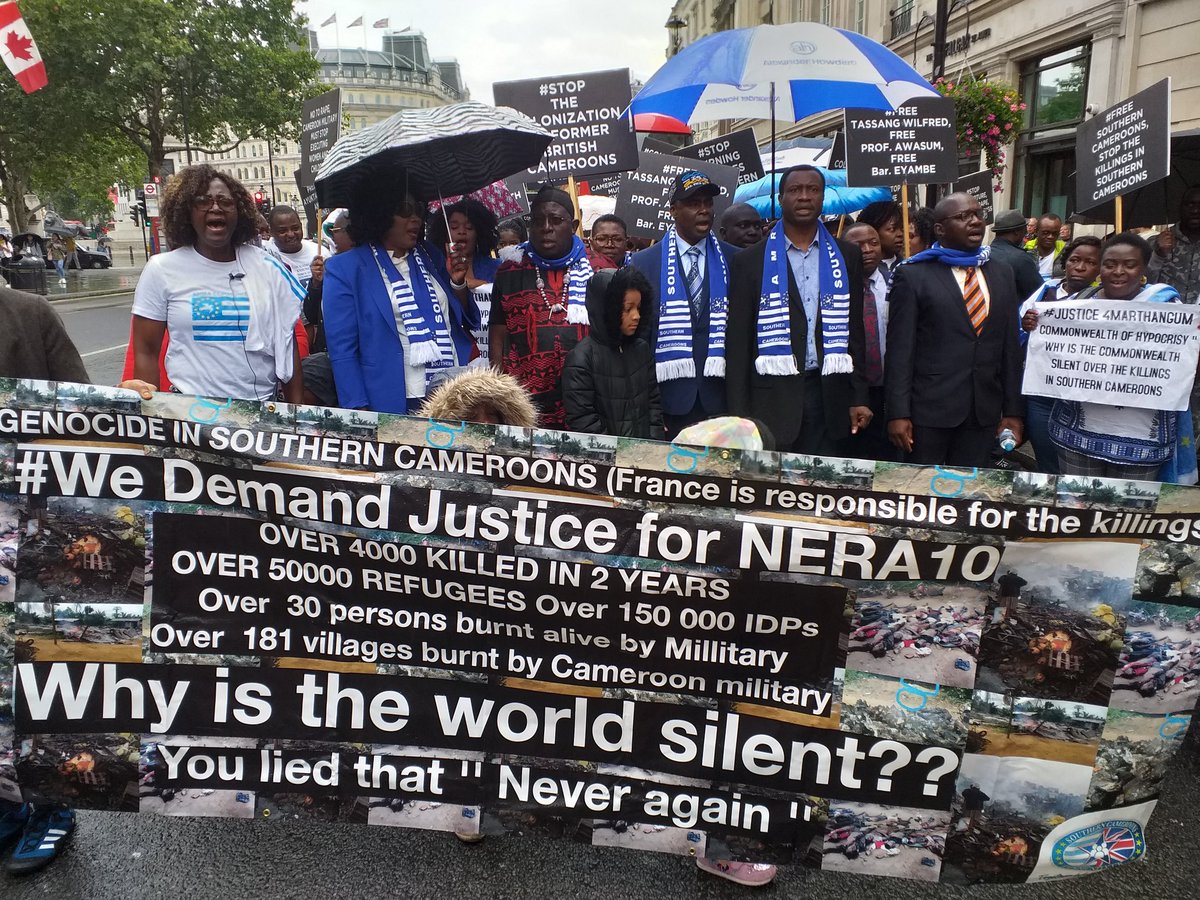 SCameroonsComUk's tweet photo. Another joke and insult by #Cameroon to the ongoing dialogue after the sentencing of our leaders. The world must know #Cameroon does not care if all citizens were to be killed. But you know what? The resistance will intensify
#Justice4Nera10 @commonwealthsec @Diplomacy_Kenya https://t.co/c9zf8MZzQD