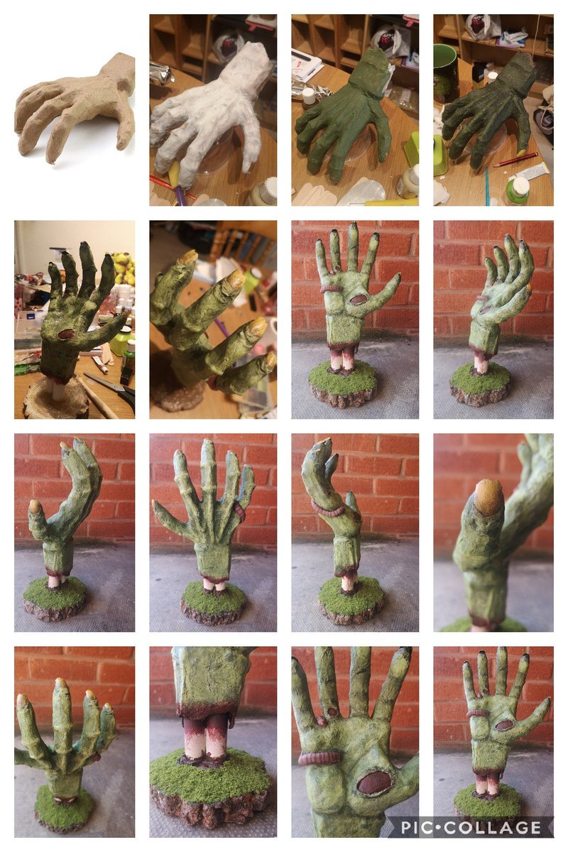 LilHobbitses's tweet photo. My creepy zombie hand using the Mache Scary hand (and some other bits) from @Hobbycraft_LDS @Hobbycraft #halloween2019 #propmaking #hobbycraft #crafter https://t.co/ycUsdkd5Qw
