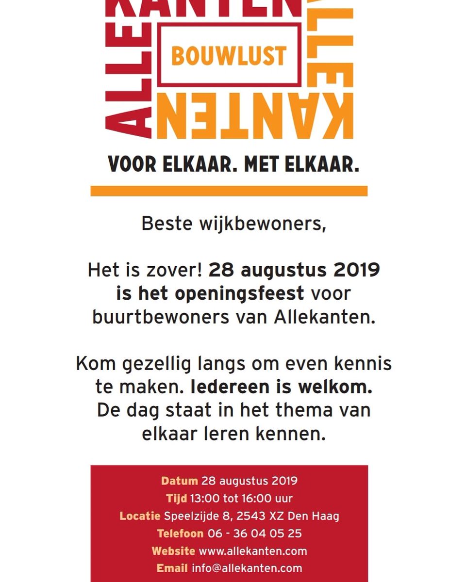 🎉Het is zover🎉! 28 augustus van 13:00 tot 16:00 is het openingsfeest voor buurtbewoners van Allekanten! Kom gezellig langs om kennis te maken. #escamp #bouwlust #openingsfeest #voorelkaar #metelkaar #wijkbedrijf #allekanten