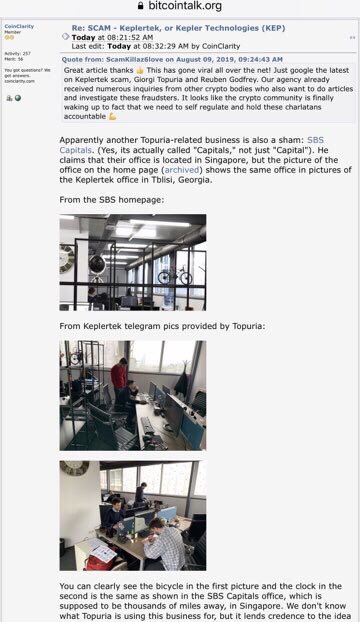 RAT_Bastard_'s tweet photo. ⚠️EXPOSED👉🏽#SBSCAPITALS IS #KEPLERTEK 😱 https://t.co/b154zpKv88 SAME OFFICE ON WEBPAGE https://t.co/nDMQeYBMXw PLEASE 🔄SHARE AND WARN OTHERS‼️#diehard61909477 #RodgerKnutson #Scamalert22 #ScamAlertViral #ScamAlertViral #scamalertcom @MAS_sg @MartinPetran2 @BeastPlatform https://t.co/frnQ0XDQKZ