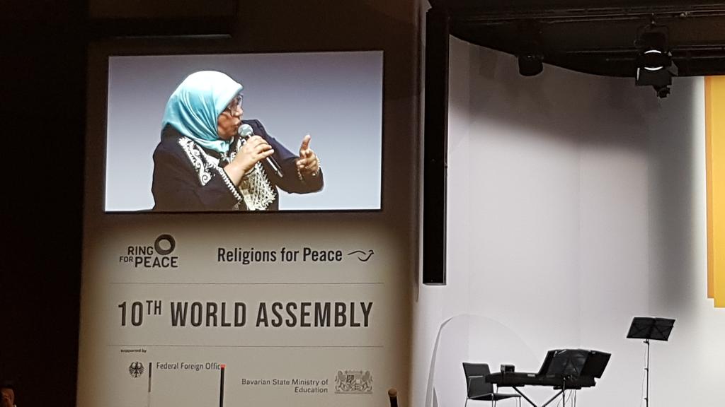 SLinnoinen's tweet photo. Direct request for @religions4peace  by @Labidi_Mehrezia "Gather the faith communities together to increase the presence of women in all arenas. This is what we want." #RfP19 https://t.co/WiLZm0jkZI