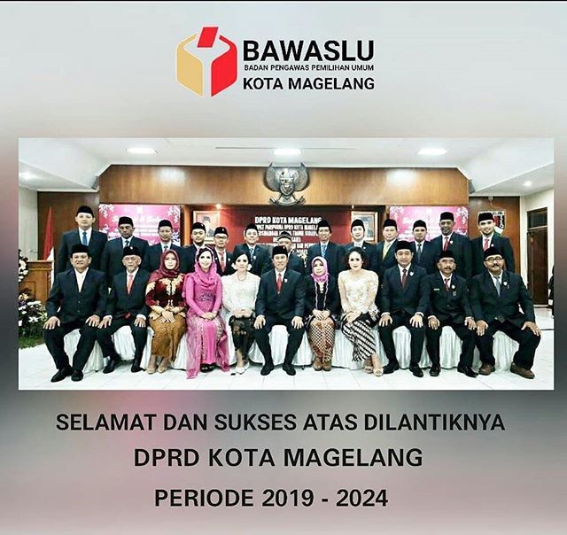 kabarMGL's tweet photo. #updateMGL
Mengucapkan selamat atas dilantiknya Anggota DPRD Kota Magelang Periode 2019 - 2024.
Selamat berkerja dengan maksimal mewakili kepercayaan seluruh rakyat kota magelang. .
.
via: @bawaslukotamagelang =================================
#captio… https://t.co/3t1hKoOlo1 https://t.co/BfnLDa5Zx7