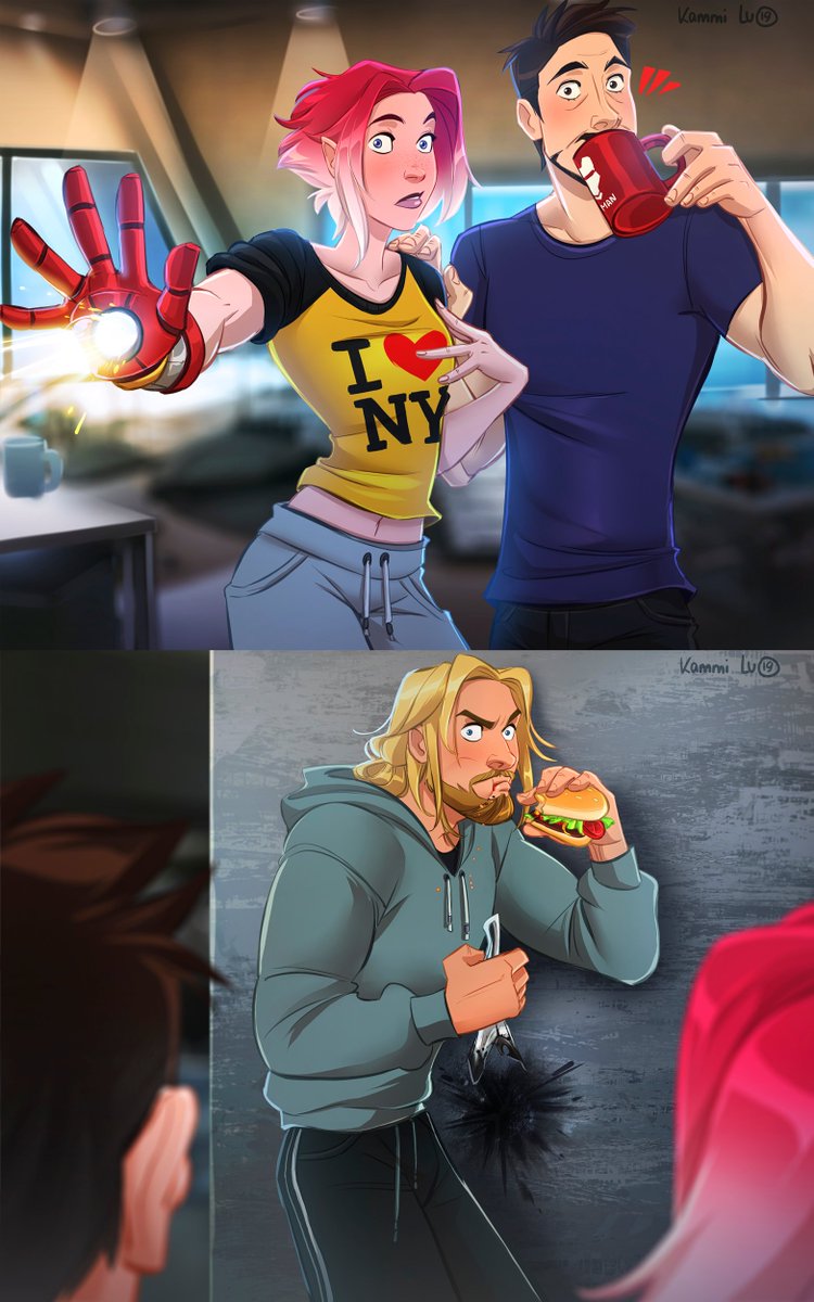 #AvengersEndgame #IronMan #marvelart #TonyStark #Thor Today #ironmay theme is My OC with Tony Stark🌸😌
I changed the theme of the day a bit and portrayed my character!
Meet Sol`Veig 🦅
And as usual, Thor found himself neither at that time nor in that place 😅
