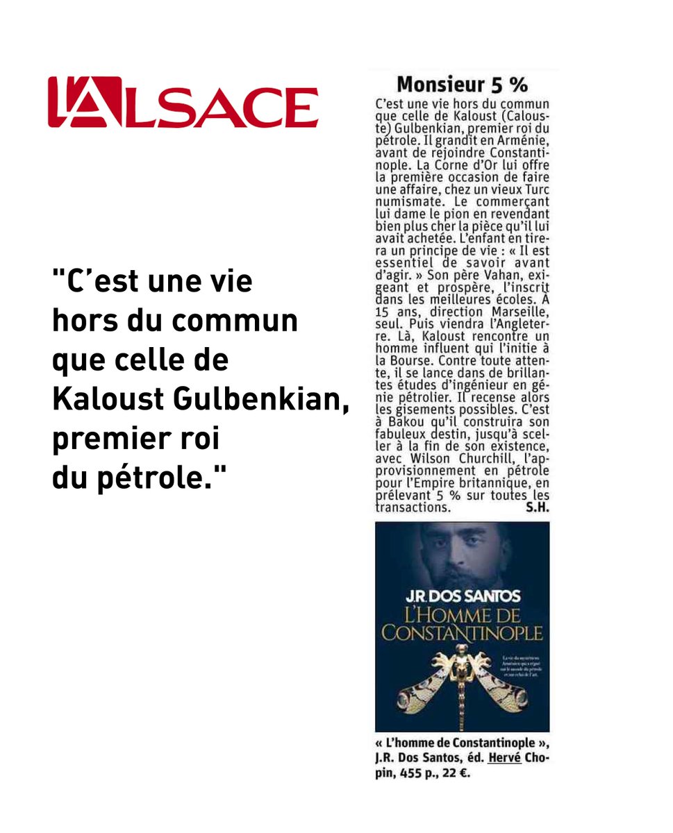 #Presse
<a href="/lalsace/">Journal L'Alsace</a> recommande "L'Homme de Constantinople".