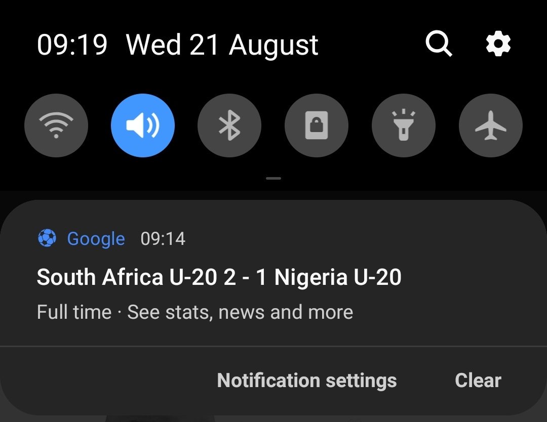 BenUgbana's tweet image. Is it my phone or @Google legit notified us all that South Africa won Nigeria 2-1 at the All Africa Games?😂😂

Correct score was 2-1, but in Flying Eagles' favour!

#GoogleError