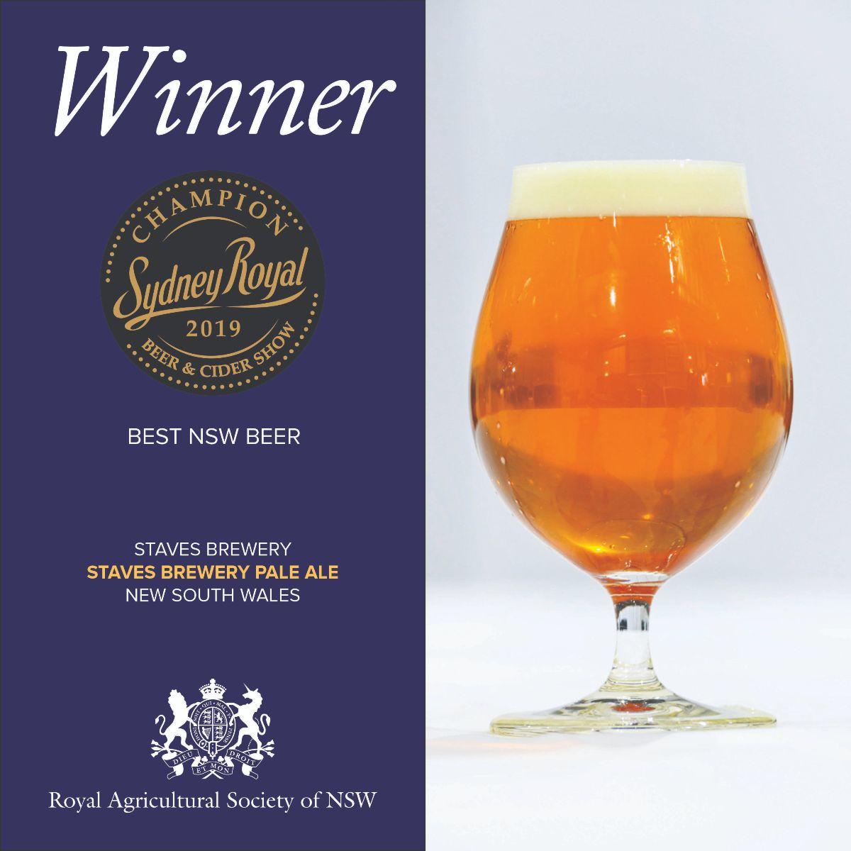 RASNSW (@ras_nsw) on Twitter photo The <a href="/StavesBrewery/">Staves Brewery</a> Pale Ale took out the prize for Champion Draught Beer and was also named as Best NSW Beer in a field of over 300 entries. Located in Glebe, find out more on the best of the best beers from this years Sydney Royal Beer and Cider Show: fal.cn/33yts The <a href="/StavesBrewery/">Staves Brewery</a> Pale Ale took out the prize for Champion Draught Beer and was also named as Best NSW Beer in a field of over 300 entries. Located in Glebe, find out more on the best of the best beers from this years Sydney Royal Beer and Cider Show: fal.cn/33yts