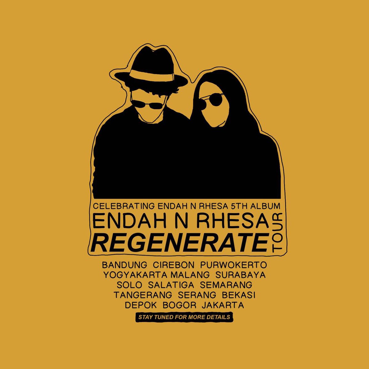 15 tahun berkarya - 15 kota! Kami akan mengadakan tur album “Regenerate” ke Bandung, Cirebon, Purwokerto, Yogyakarta, Malang, Surabaya, Solo, Salatiga, Semarang, Tangerang, Serang, Bekasi, Depok, Bogor, Jakarta dan membawakan lagu-lagu dari album ke-5 serta album sebelumnya. +