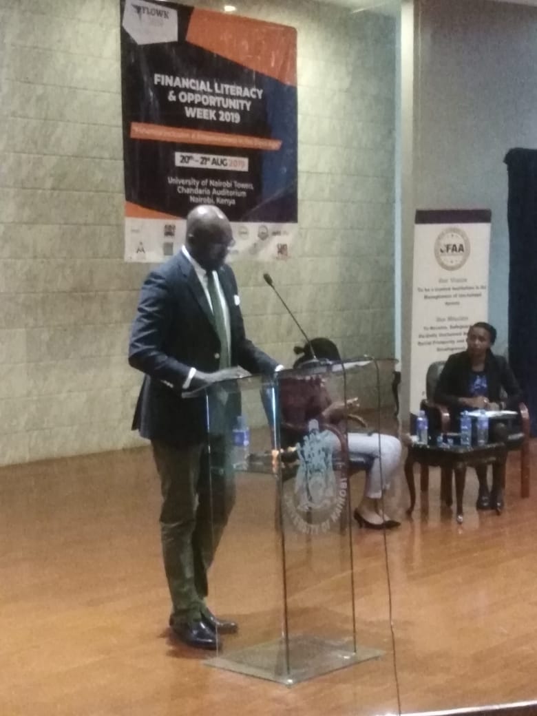 flowk2019's tweet photo. FLOWK Chairman Vincent Kimosop gives a vote of thanks as he announces the next steps to grow Financial Literacy in Kenya, #Flowk2019 #day2 #financialliteracy https://t.co/nOMskjRfpU