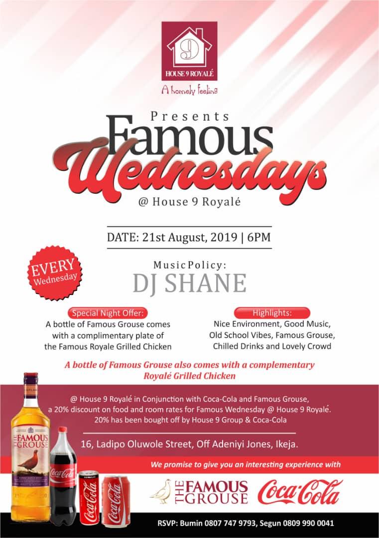 9Royale's tweet photo. #famousgrouse Wednesday is our special night at @9Royale to ease off the weeks' stress and have an amazing time with fun people as we treat you to a free Royale grilled chicken for every bottle of famous grouse #whisky

#Hospitality #comfort #hangout https://t.co/Gm9QRDSWSU