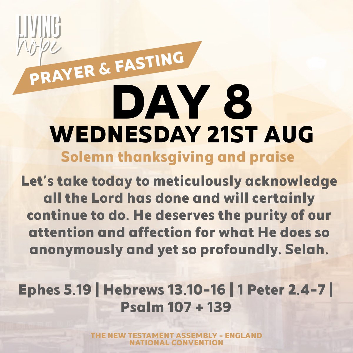 WorldwideNTA's tweet photo. Let’s take today to meticulously acknowledge all the Lord has done and will certainly continue to do. He deserves the purity of our attention and affection for what He does so anonymously and yet so profoundly. Selah. Ephes 5.19 | Hebrews 13.10-16 | 1 Peter 2.4-7 | Psalm 107+139 https://t.co/gacuCnJPAj