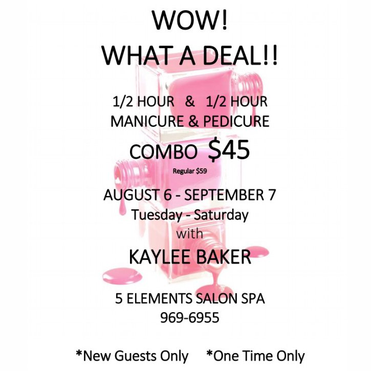 You know who’s amazing? YOU! Treat yourself to a day of relaxing and de-stressing with our ½ Manicure and ½ Pedicure for only $45. You know you deserve it!