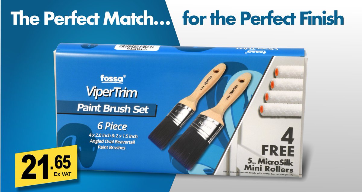 decoratingdirec's tweet image. Remember to Retweet &amp;amp; Follow to WIN this Fantastic Box set containing 6 Fossa ViperTrim Angled brushes and our popular 5mm Fossa MicroSilks. 3 sets to WIN.
Competition ends 12 Noon Tomorrow 22nd August. T&amp;amp;C&apos;s apply. UK only.
decoratingdirect.co.uk/viewprod/f/FOS…