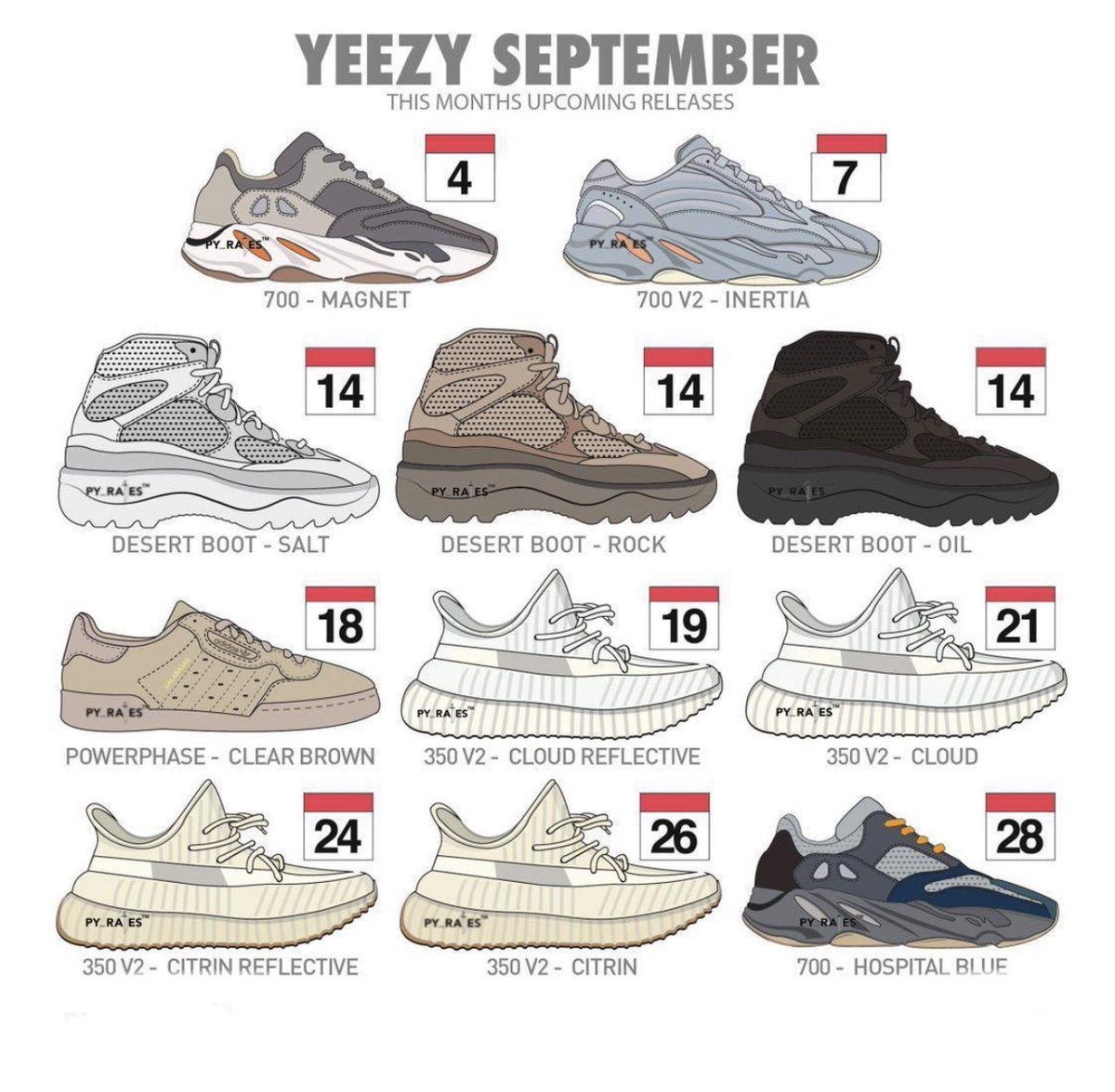 yeezy calendar release 2019