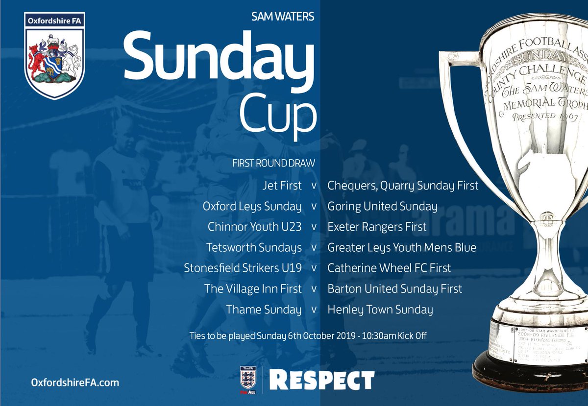 Our fourth and final First Round fixture release of the day is for the Sam Waters Sunday Cup... #chaseforsilverware