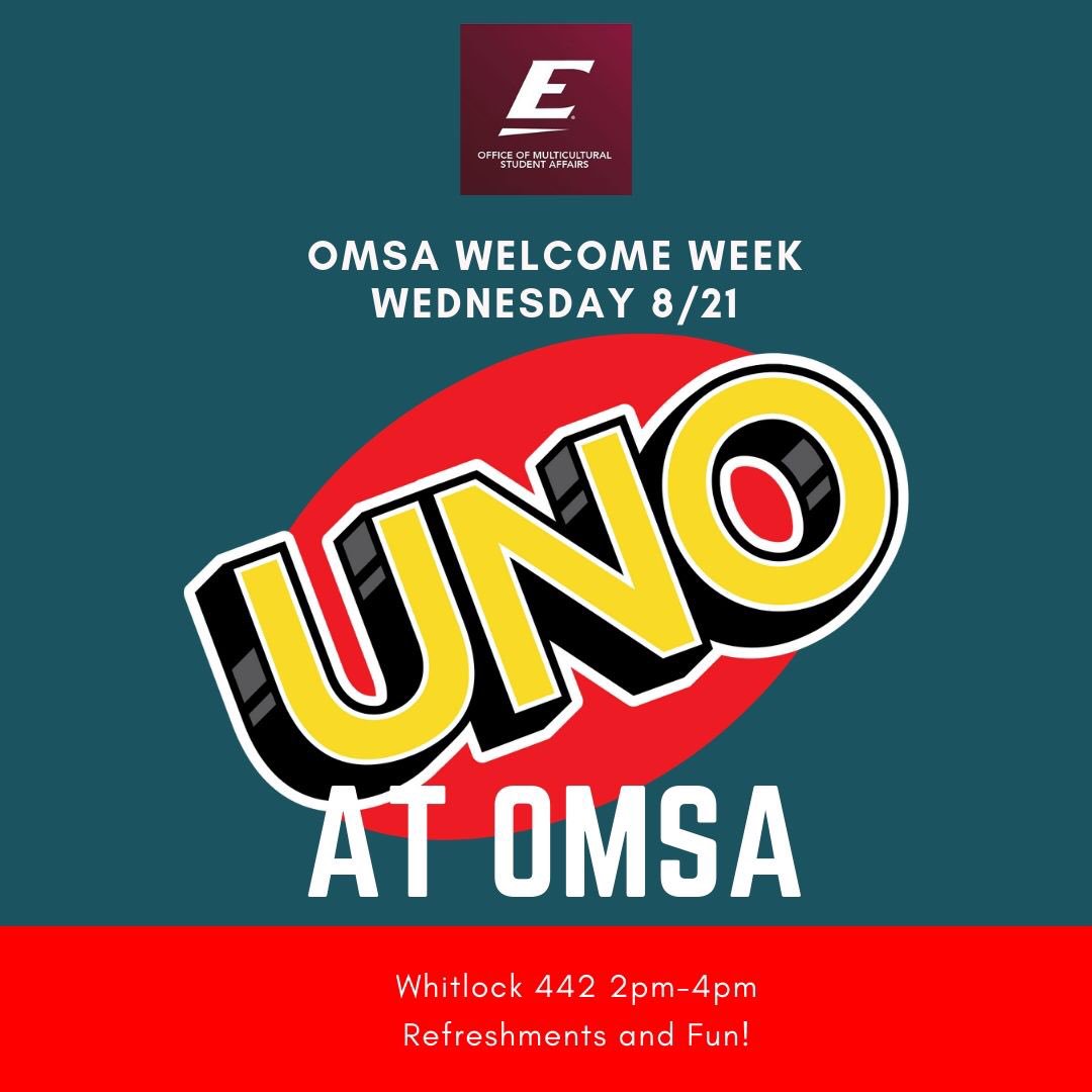 omsa110's tweet photo. We are excited to have our first big UNO bash of the semester. Come on out. You know you want to. #EKUnity https://t.co/4IikpEBg4w
