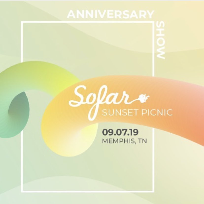 Our biggest show of the year is happening on Sep 7th! It’ll be a night you won’t want to miss! Grab your tickets to our anniversary/final show at sofarsounds.com/memphis 🎶🎸💚