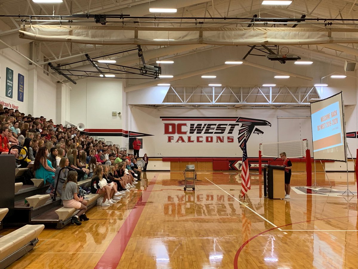 Mjpoloncic's tweet photo. Great message today @GageBoardman, thanks for your leadership! ”There’s no place for hate at DCWest.” @DCWestFalcons #dcwestpride #dcwestrocks #befalconkind https://t.co/TxKsHFkvqe