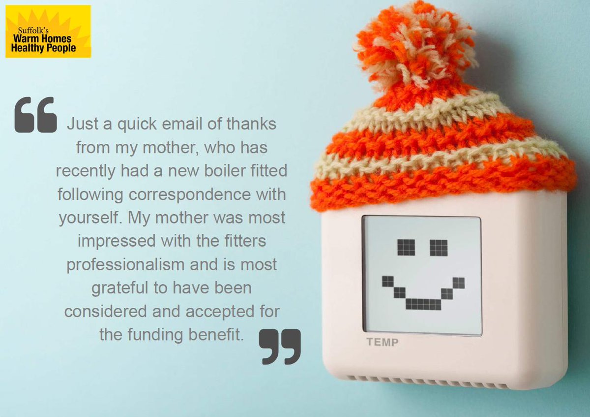 Warm Homes Healthy People (@whhpsuffolk) on Twitter photo Do you know someone struggling to heat their home? We can help! Whether it's just advice, looking for grants or tariff switching get in touch to find out how we can help. Drop us a DM or contact us on 03456 037 686. Do you know someone struggling to heat their home? We can help! Whether it's just advice, looking for grants or tariff switching get in touch to find out how we can help. Drop us a DM or contact us on 03456 037 686.