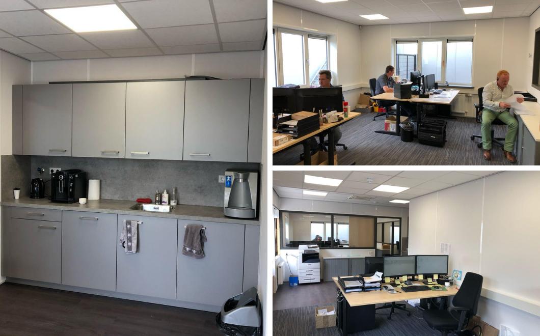 Na de vakantieperiode een frisse start in ons nieuw verbouwde kantoorpand! Nieuwe kantoormeubelen, apparatuur én keuken. Het ziet er allemaal erg mooi uit, en wij zijn er enorm blij mee. Zo kunnen we er wel even tegenaan 😉!
