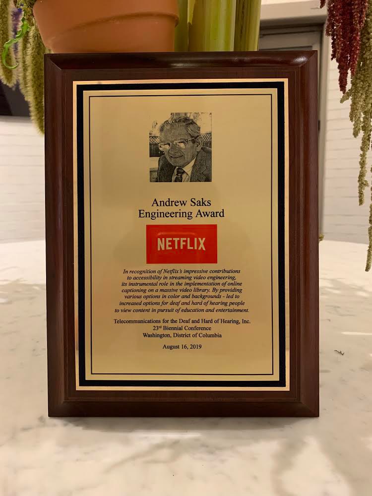 Andrew Saks Engineering Award to Netflix