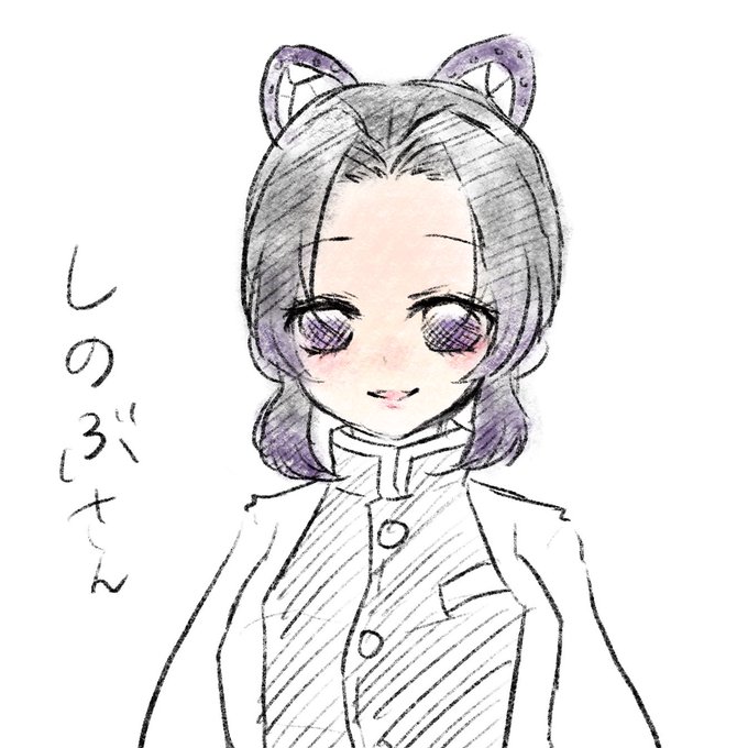 ちえりりりさんがTwitterに投稿した胡蝶しのぶ(鬼滅の刃)のイラスト。