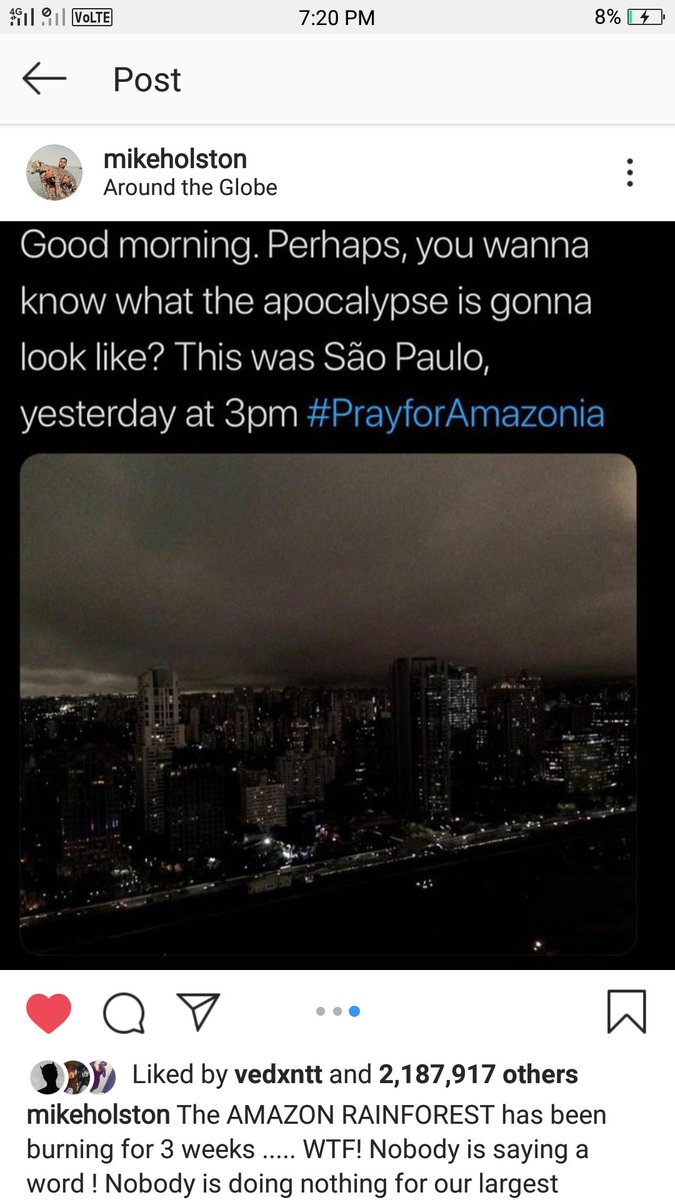 SwayamShetty's tweet photo. The world needs to know the largest carbon sink in the work is on fire and this has been going on for 3 whole weeks now #PrayforAmazonia #AmazonFire #PrayForBrazil #prayforamazonias https://t.co/ztw60pK9wN