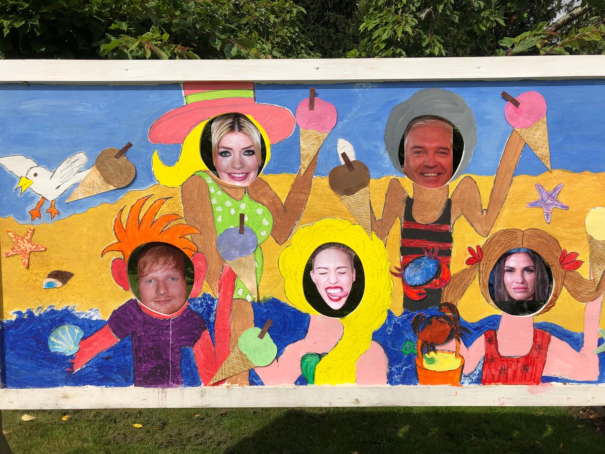 lanrycka's tweet photo. Archview Lodge Care Home made this photo booth board for the fun day on Saturday , our residents will love to see you all for real 😏 @hollywills @Schofe  @edsheeran @MileyCyrus @KatiePrice https://t.co/SWSpiDzQ3H