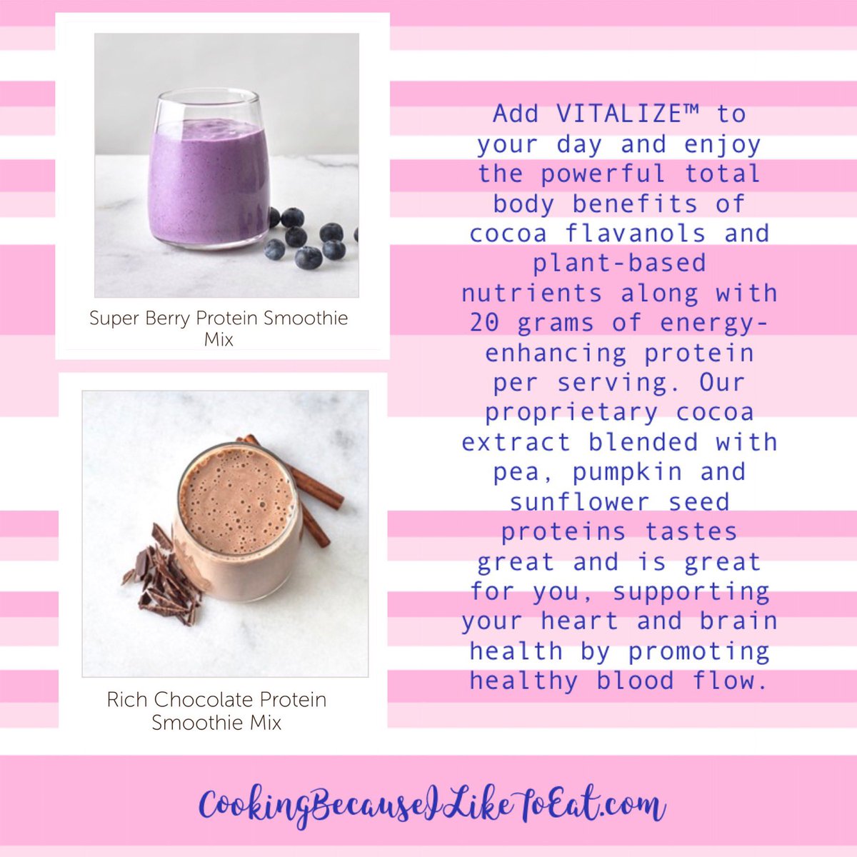 Enjoy the benefits of a vitalize cocoa smoothie drink or bowl mytcesite.com/Pws/MelissaWoo…