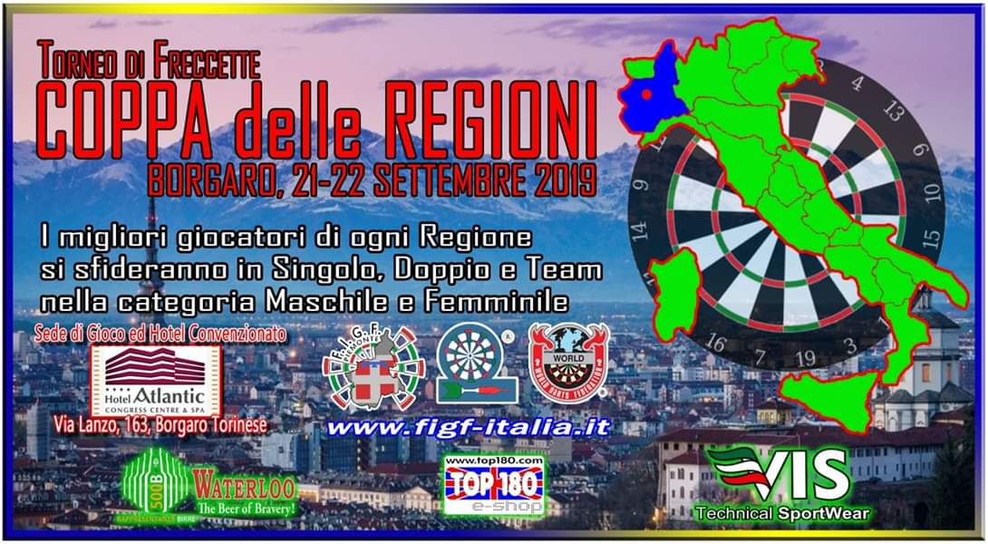 FIGFItalia's tweet photo. 🔥Si scaldano i motori in vista della nuova stagione📍Le freccette arrivano a Torino per la Coppa delle Regioni 2019!🎯I migliori giocatori di ogni regione nella categoria maschile e femminile📌Locandina completa ➡️ https://t.co/VOksY9MD2D #freccette #figftour #darts #cdr19 https://t.co/VRqSPNi3Ct