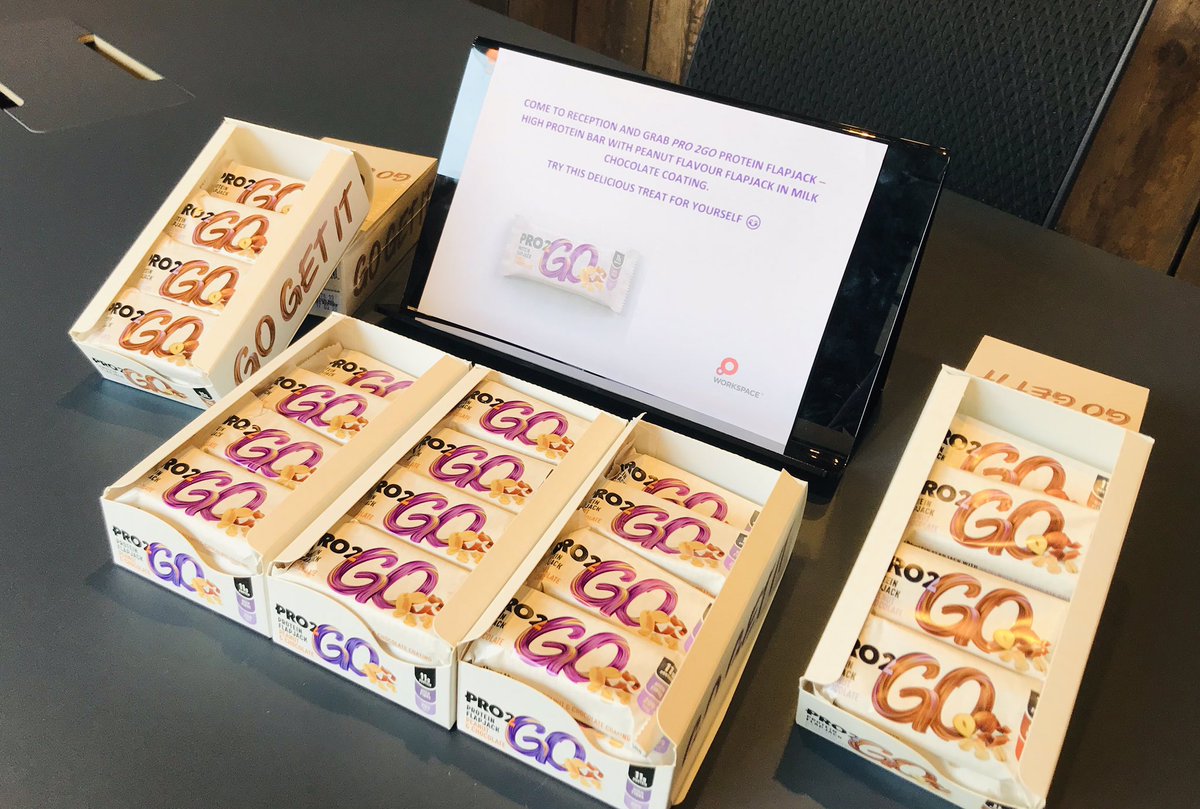 Come down to the reception at <a href="/WSChocolateF/">Chocolate Factory</a> to grab yourself a delicious high protein snack <a href="/pro2go__/">PRO 2GO</a> for this afternoon #PickMeUp! Thank you to <a href="/gemsatwork/">gemsatwork</a> for sending us those tasty flapjack bars 😋
