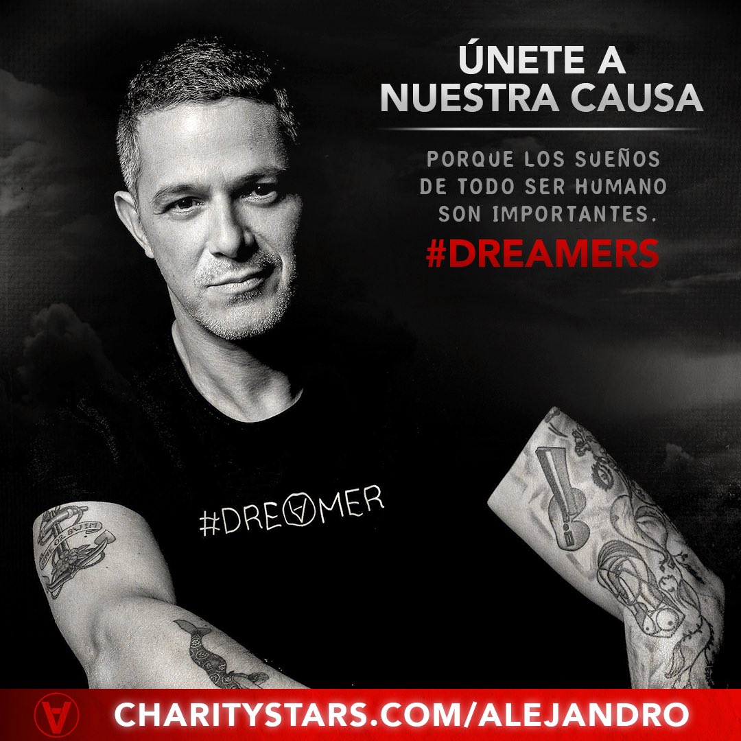 AlejandroSanz's tweet photo. Todos somos uno. Todos los sueños importan. Únete al #DreamerTeam 🙏🏼 
We are all one. #WeAllDream. Because everyone matters. #DREAMERS. Join me&amp;become part of the #DreamerTeam 
👉🏼 https://t.co/nEeuvt7Frq
@AscendFundNY  @Astrid_NV @JulissaArce @CharityStars 
📸: #AlanFlores https://t.co/9MsYk1NsSY