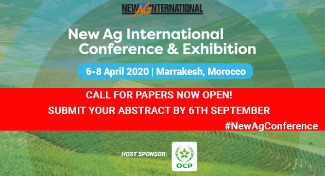 NewAgIntl's tweet photo. #NewAgConference - Call for Papers Open! Submit your abstract NOW! - https://t.co/dQeG5YHOPN
#Biostimulants #fertilizers #Irrigation #PrecisionAg #agriculture #agronomy #agronomist #farmer #farming #agribusiness #crops
@African_Farming @ocpgroup @AlgaEnergy @UralchemUK https://t.co/0WJryY6GG8