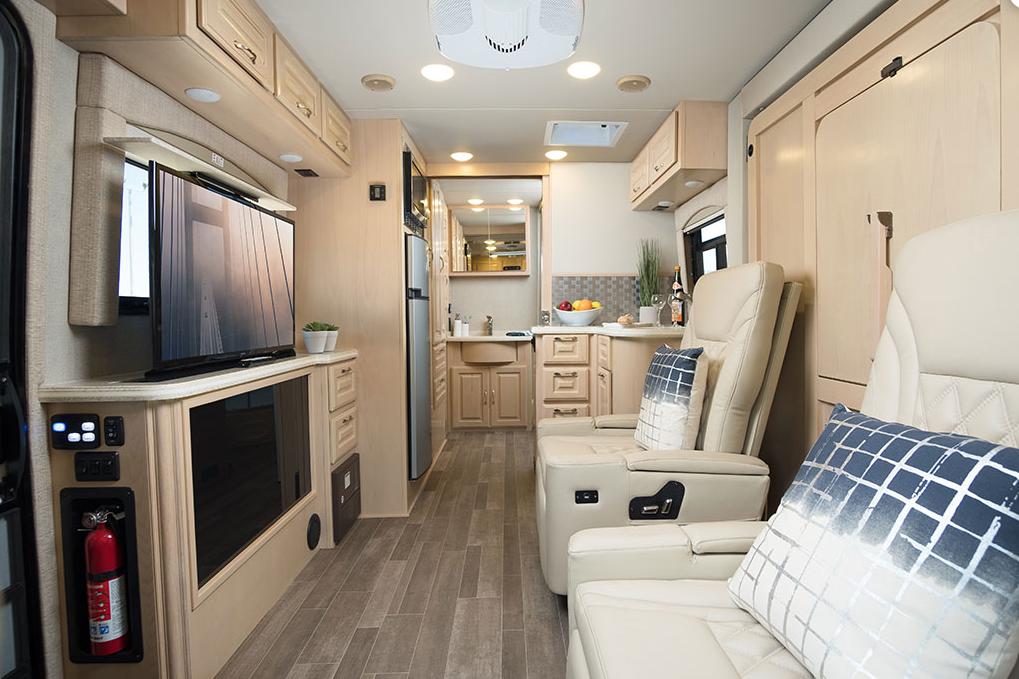 Regency_RV's tweet photo. Enjoy a night in with the Regency #UltraBrougham entertainment center. #glamping #rvlife https://t.co/ZEXsMiPsWS