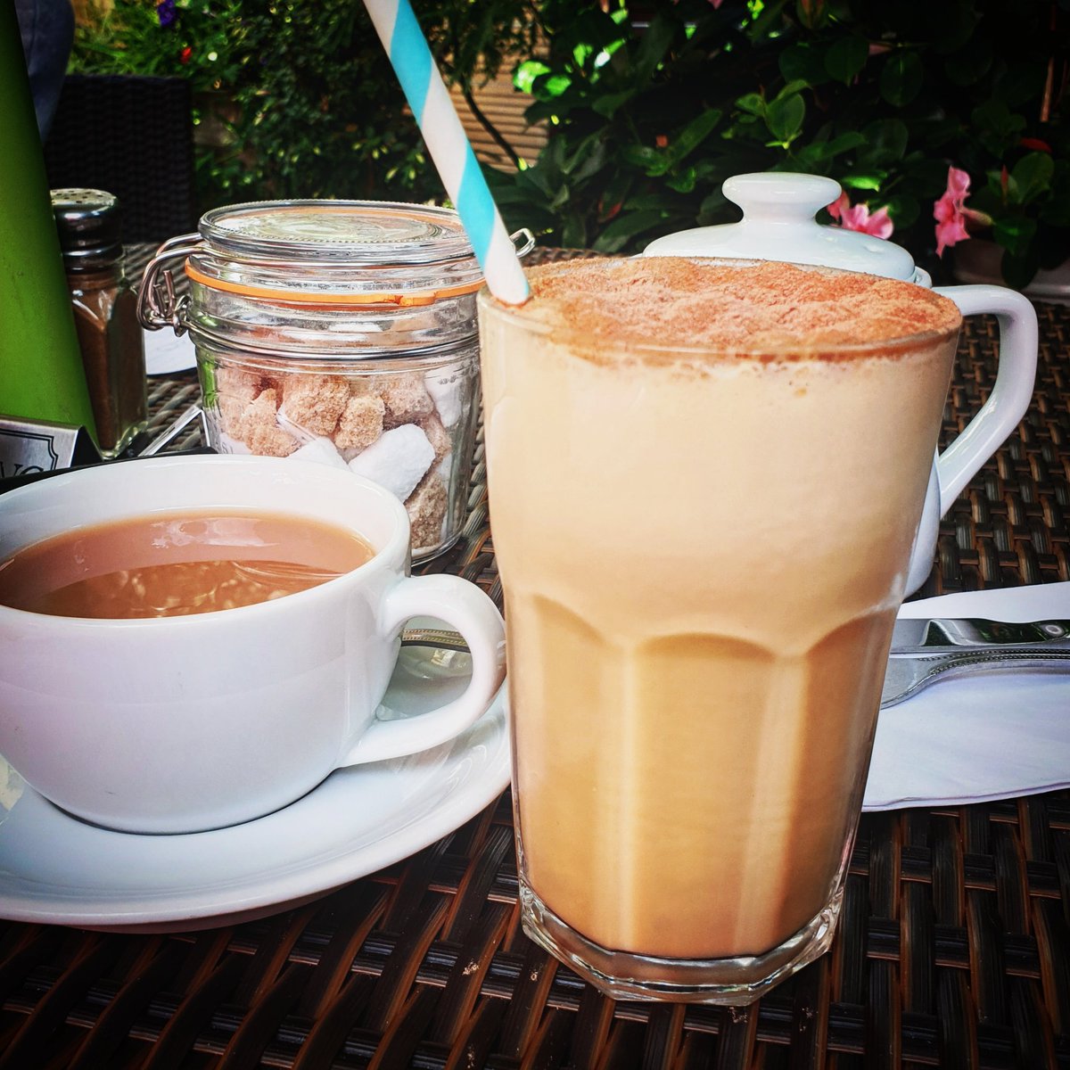 We loved our oat milk iced coffee from <a href="/SarasTeaGarden/">Sara's Tea Garden</a> ☕
#icedcoffee #coffee #leigh