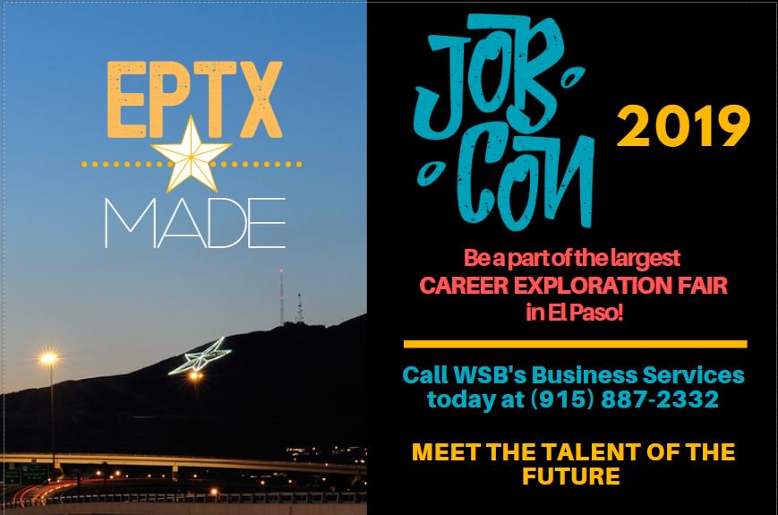 borderplexjobs's tweet photo. With our #JobCon events, WSB brings career exploration to the youth of the Borderplex, opening their eyes to the careers available here in their backyard. Help show our youth what it means to be #EPTXmade and become a JobCon Employer today! #WeWork4U #workforcesolutionsborderplex https://t.co/iv0BHYD6dx