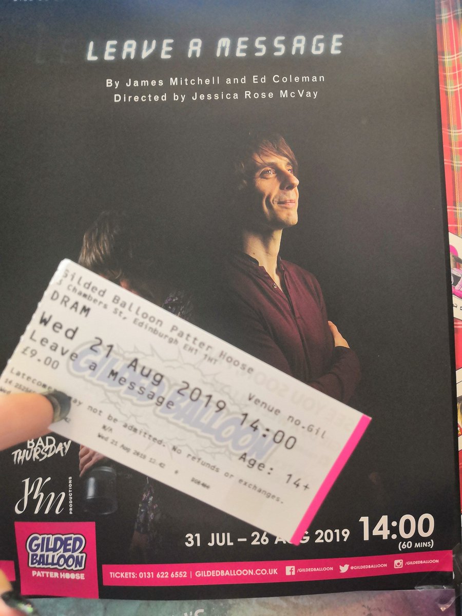 Bec Hill (@bechillcomedian) on Twitter photo If you're after some brilliantly written and acted theatre with a dark, slightly comedic, but tragic story based on truth, get yourself to Leave A Message by <a href="/edcoleman/">Ed Coleman</a>. If you're after some brilliantly written and acted theatre with a dark, slightly comedic, but tragic story based on truth, get yourself to Leave A Message by <a href="/edcoleman/">Ed Coleman</a>.
