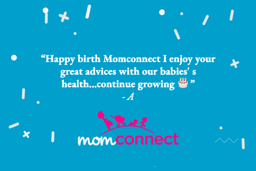 ReachHealth's tweet photo. MomConnect is 5 years old today! ๐ Moms get messages from MomConnect through pregnancy up to babyโs second birthday. Today, they helped us celebrate by sending messages back! #Mobile4good #SocialImpact #mHealth https://t.co/IhBDbLqjOq