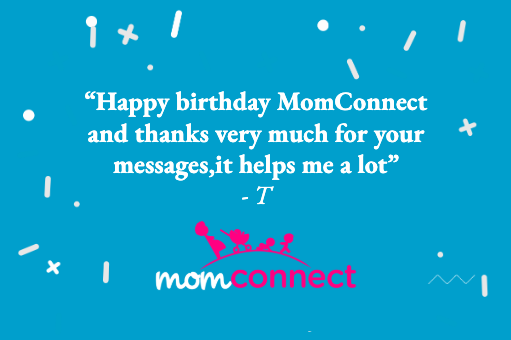 ReachHealth's tweet photo. MomConnect is 5 years old today! ๐ Moms get messages from MomConnect through pregnancy up to babyโs second birthday. Today, they helped us celebrate by sending messages back! #Mobile4good #SocialImpact #mHealth https://t.co/IhBDbLqjOq