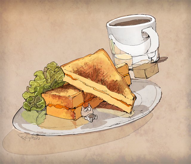 no humans food food focus cup sandwich plate cheese  illustration images