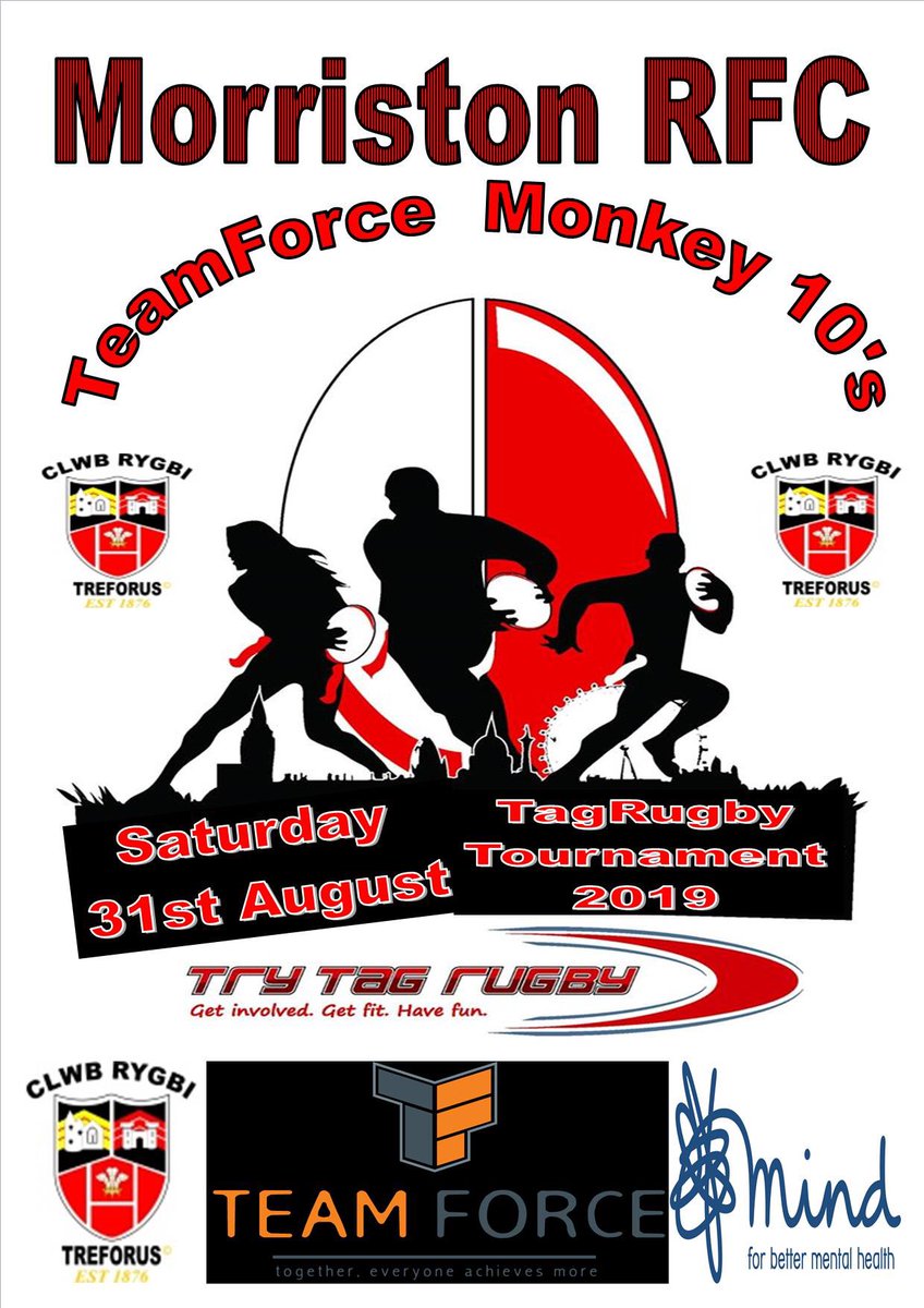 morriston_rfc's tweet photo. A big thank you to main sponsors for our TagRugby Day @TeamforceUK. Any donations towards the charity raffle for @MindCharity would be gratefully accepted. https://t.co/1qmDd0Lu1p