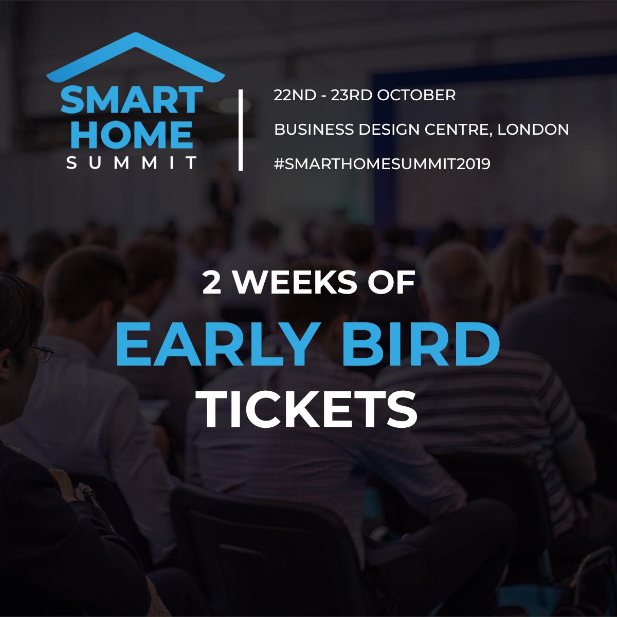smarthomesummit's tweet photo. Prices go up in 2 weeks! Grab your early bird tickets to #SmartHomeSummit2019 here: https://t.co/RdJgjr9pF0  #smarthomeconference https://t.co/1TMNQFmsPi