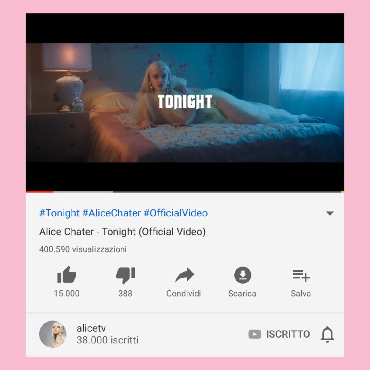 alicechaterit's tweet photo. E siamo riusciti a raggiungere le 400.000 views! 😍♥️ @AliChater https://t.co/xzZOQCfzyp