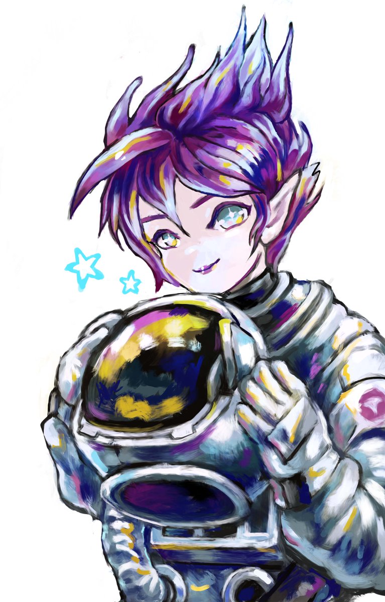 Kanon 宇宙の旅人の女の子 以前コンテストで賞とった絵で後姿だけ描いた女の子です 挿絵に使ったので 絵にしてみるとちょっと構図が変