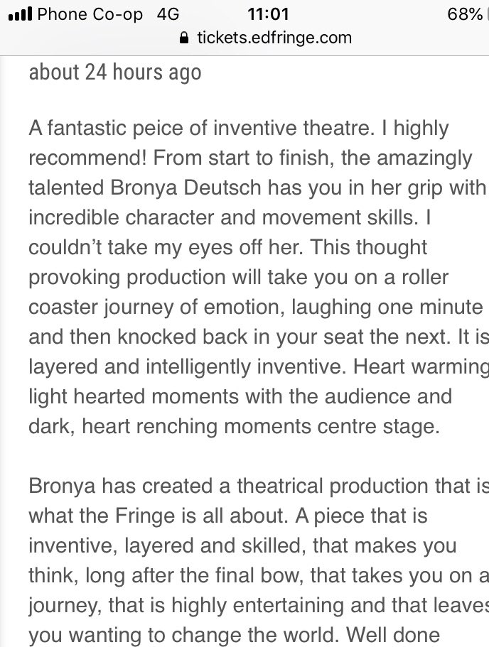 mother_bunch's tweet photo. Lovely review on #edfringe this morning for #comradeegg. Head to #halfpricehut for tickets this morning. #makeyourfringe https://t.co/Y15fojp4Aj